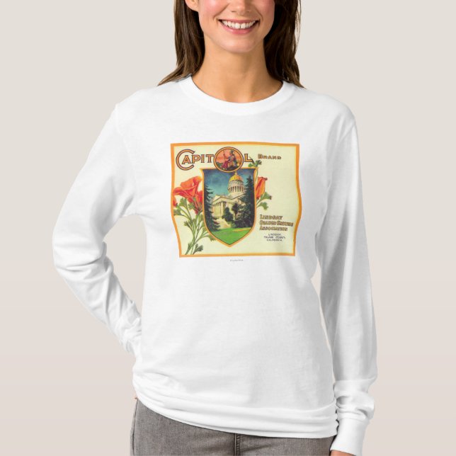 Hauptstadt orange LabelLindsay, CA T-Shirt (Vorderseite)