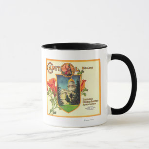 Hauptstadt orange LabelLindsay, CA Tasse