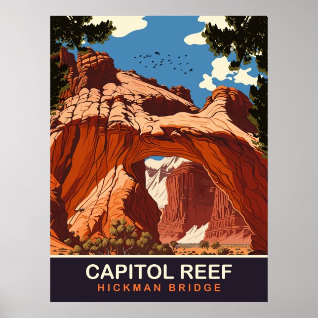 Hauptstadt Reef, Hickman Bridge, Reisen Poster (Vorne)