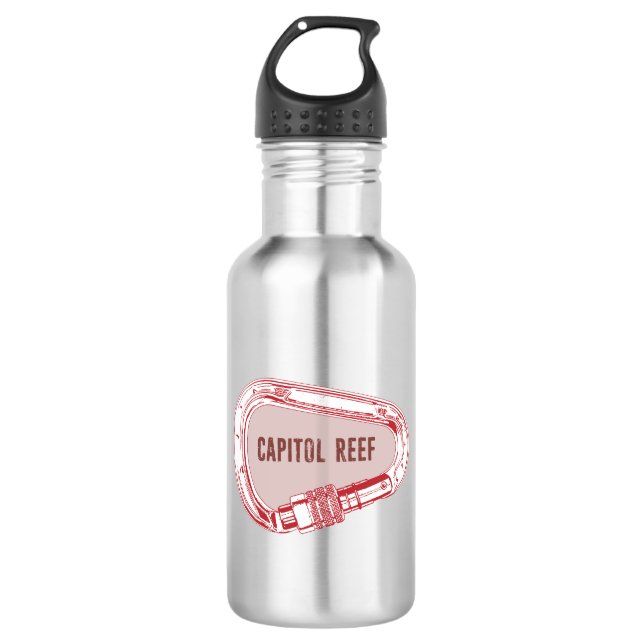 Hauptstadt Reef Klettersteig Carabiner Edelstahlflasche (Vorderseite)