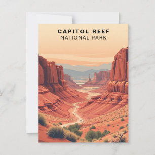 Hauptstadt Reef National Park Retro USA Postkarte