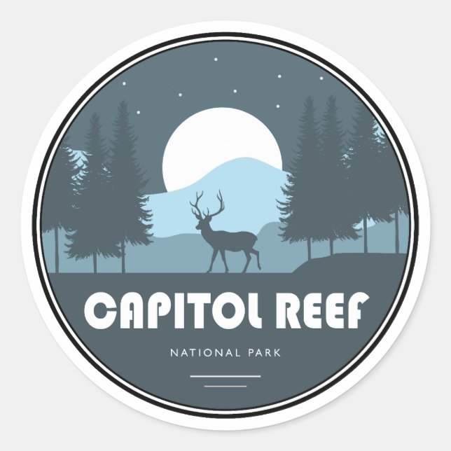 Hauptstadt Reef Nationalpark Deer Runder Aufkleber (Vorderseite)