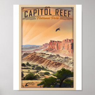 Hauptstadt Reef Nationalpark Litho Artwork Poster