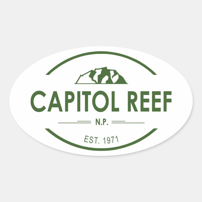 Hauptstadt Reef Nationalpark Ovaler Aufkleber (Vorderseite)