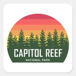 Hauptstadt Reef Nationalpark Quadratischer Aufkleber