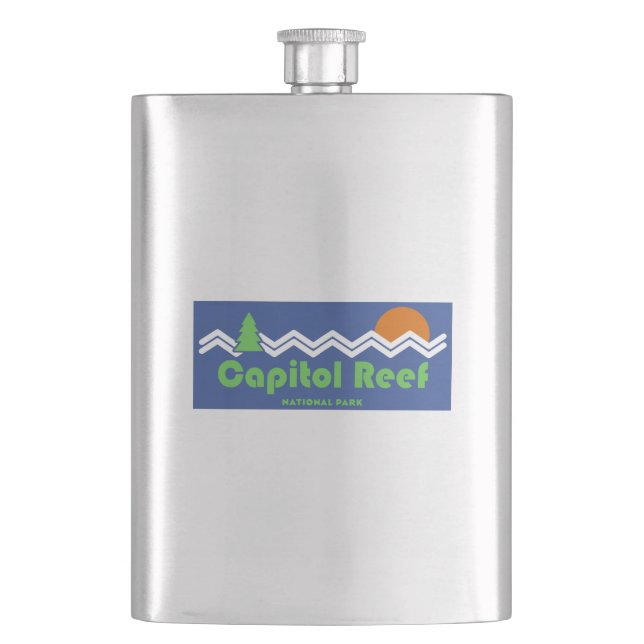 Hauptstadt Reef Nationalpark Retro Flachmann (Vorderseite)