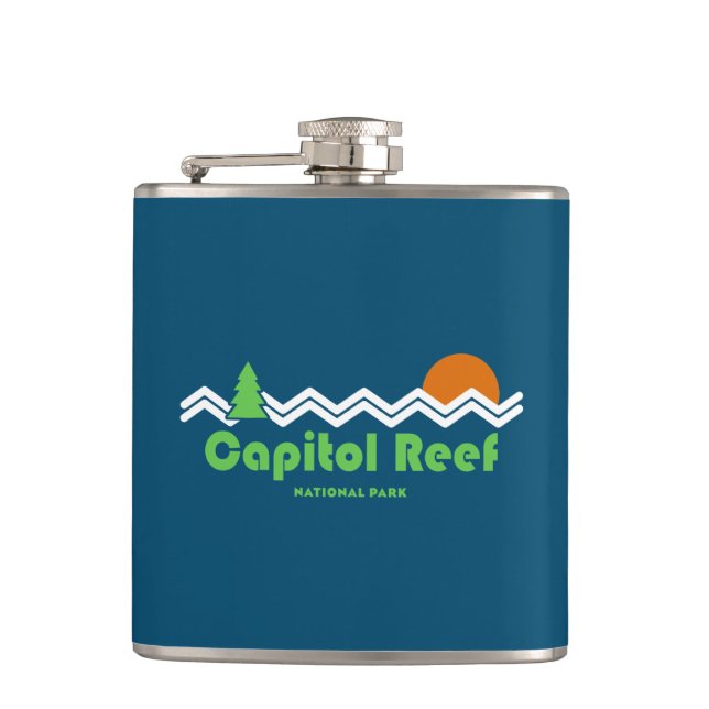 Hauptstadt Reef Nationalpark Retro Flachmann (Vorderseite)