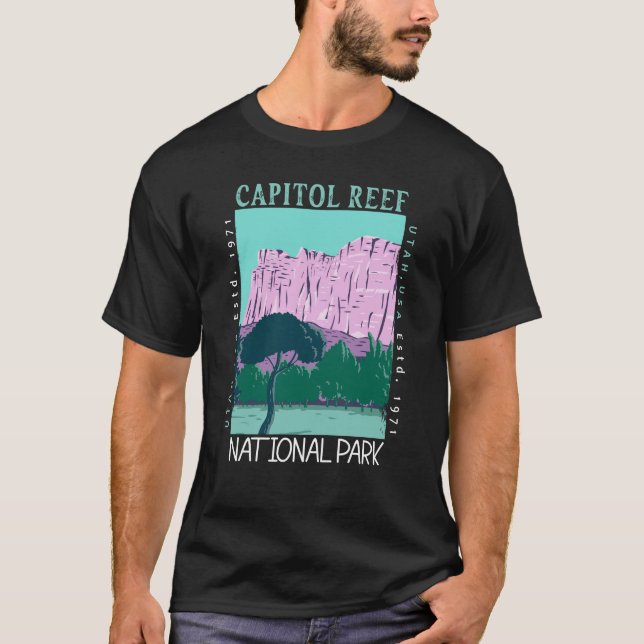 Hauptstadt Reef Nationalpark Utah Distressed Retro T-Shirt (Vorderseite)