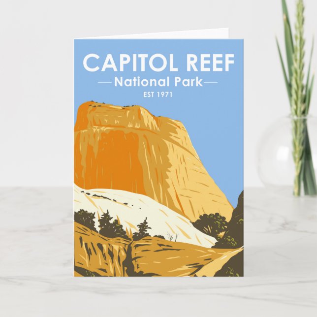  Hauptstadt Reef Nationalpark Utah Golden Throne Karte (Vorderseite)