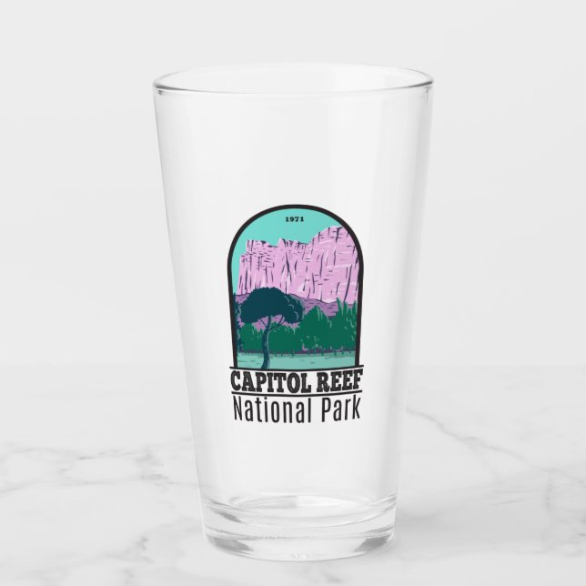 Hauptstadt Reef Nationalpark Utah Vintag Glas (Vorderseite)