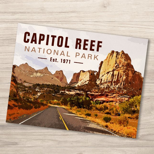 Hauptstadt Reef Nationalpark Utah Wüste Wasserfarb Postkarte (Von Creator hochgeladen)