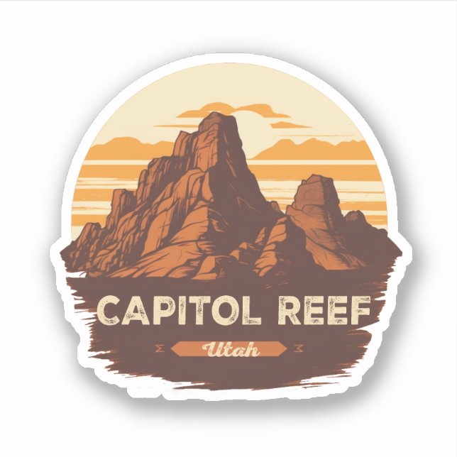 Hauptstadt Reef - Nationalparkgeschenke Aufkleber (Vorderseite)