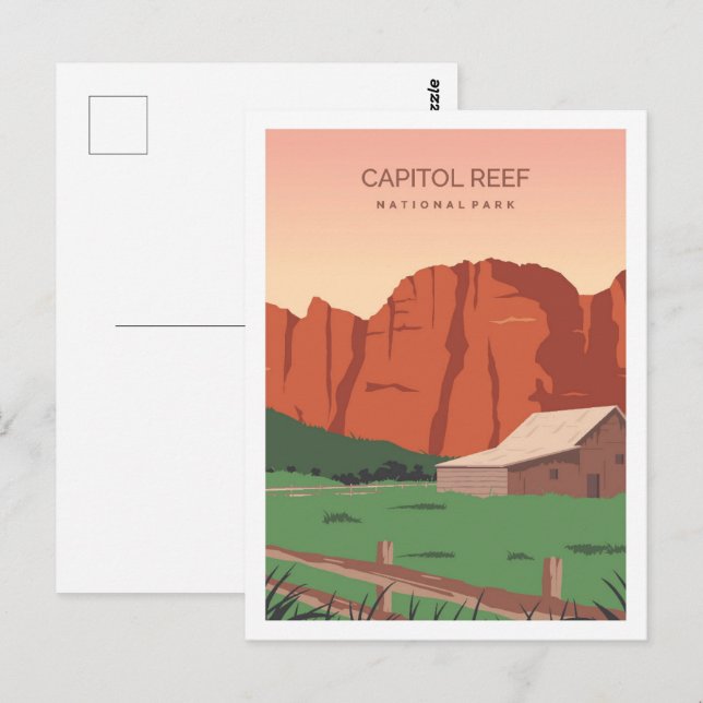 Hauptstadt Reef Utah Bekannter Reiseort Illustrati Postkarte (Vorne/Hinten)