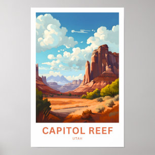 Hauptstadt Reef Utah Travel Print Poster