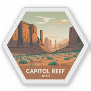 Hauptstadt Riff Nationalpark Utah Vintage Aufkleber