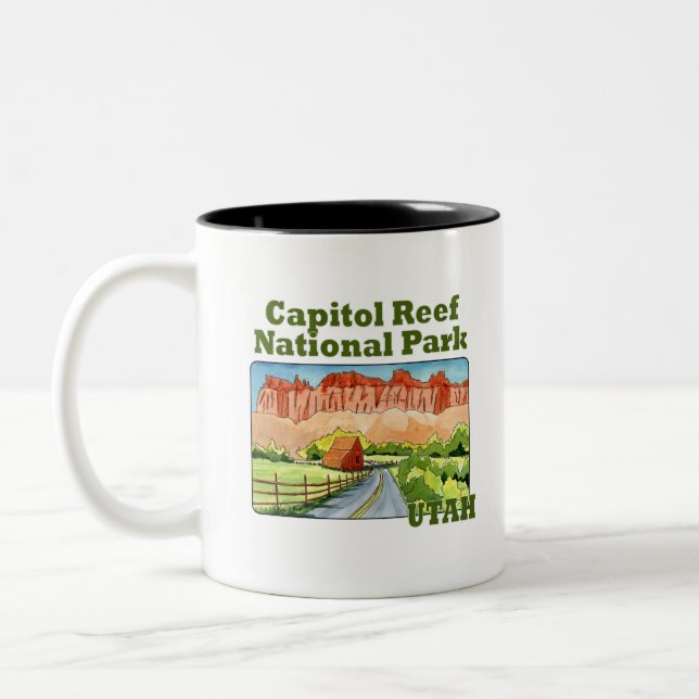 Hauptstadt Riff Nationalpark, utah Zweifarbige Tasse (Links)