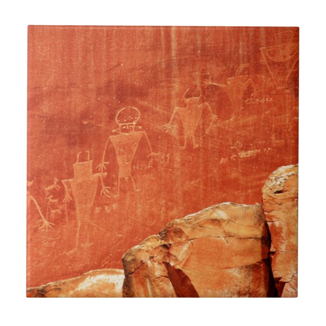 Hauptstadt-Riff Petroglyphen Fliese (Vorderseite)
