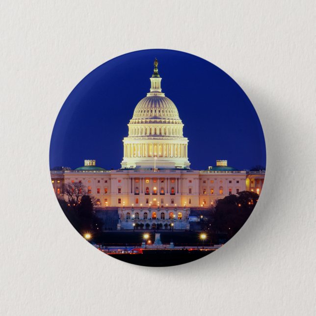 Hauptstadt Washington DC United Staaten in Dusk Button (Vorderseite)