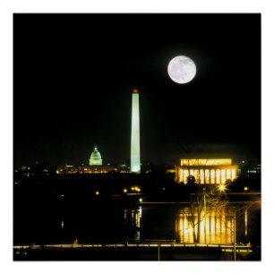 Hauptstadts-Gebäude, Lincoln Memorial, Washington Poster