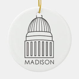 Hauptstadts-Gebäude Madisons Wisconsin Keramik Ornament