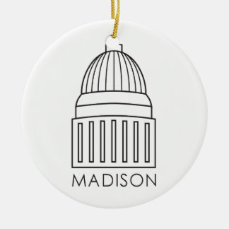Hauptstadts-Gebäude Madisons Wisconsin Keramik Ornament