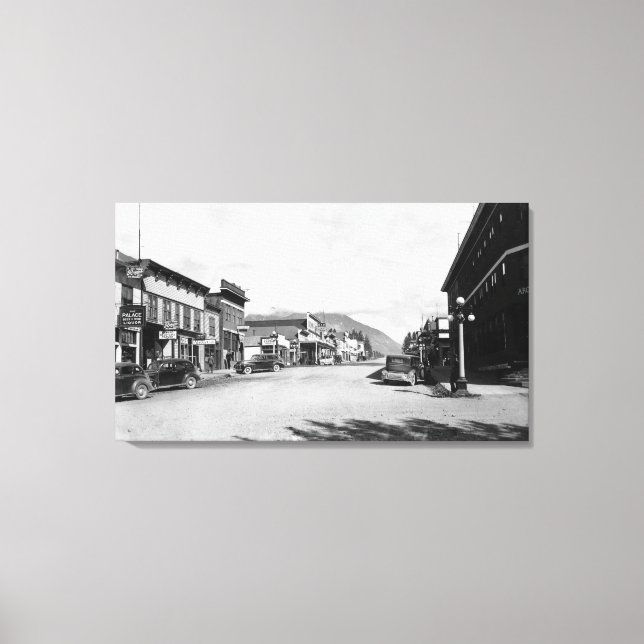Hauptstraße in Seward, Alaska-Fotografie Leinwanddruck (Vorderseite)