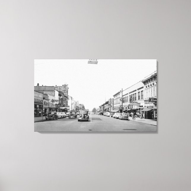 Hauptstraße in Walla Walla, WA-Foto Leinwanddruck (Vorderseite)