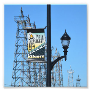 Hauptstraße, Kilgore, Texas, Öl-Derricks Fotodruck