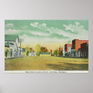 Hauptstraße mit Blick auf NordSheridan, MT Poster