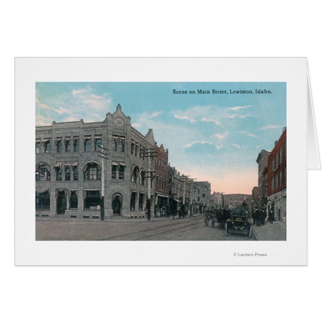 Hauptstraße mit Pferdewagen und (Vorderseite (Horizontal))