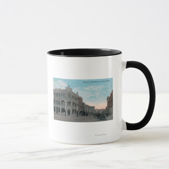 Hauptstraße mit Pferdewagen und Tasse (Rechts)