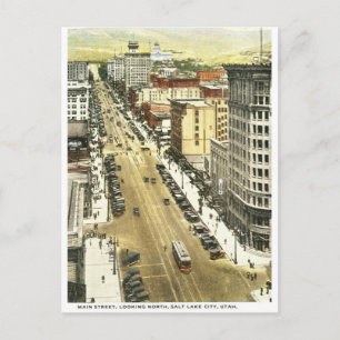 Hauptstraße, Salt Lake City Vintage Postkarte