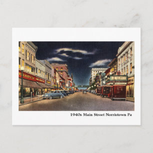 Hauptstraße von Norristown in den 1940er Jahren Postkarte