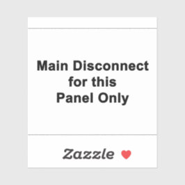 Haupttrennschalter nur für dieses Panel Aufkleber