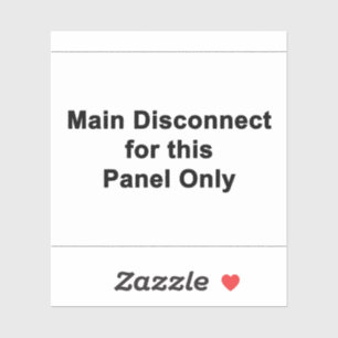 Haupttrennschalter nur für dieses Panel Aufkleber