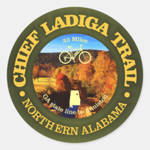 Hauptweg Ladiga (Radweg c) Runder Aufkleber
