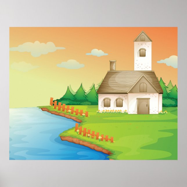 Haus am Fluss Poster (Vorne)