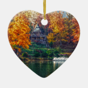 Haus am See Keramik Ornament