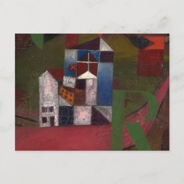 Haus am Straßenrand, Villa R von Paul Klee Postkarte (Vorderseite)