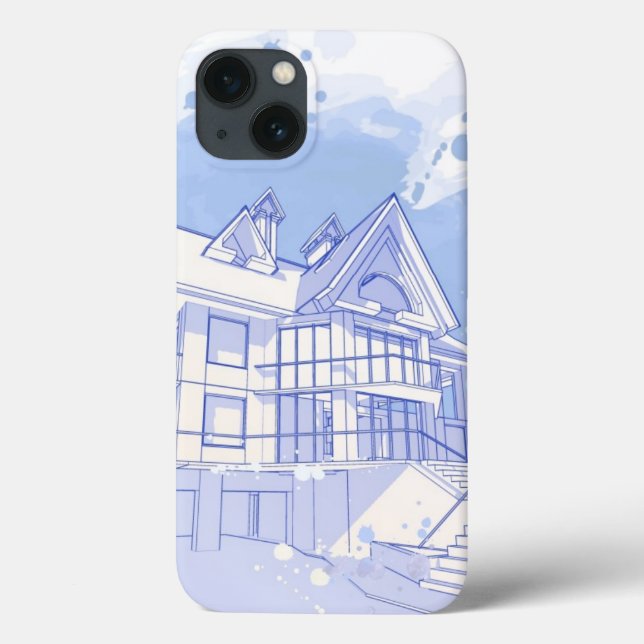 Haus: Aquarell gezeichnet Case-Mate iPhone Hülle (Rückseite)