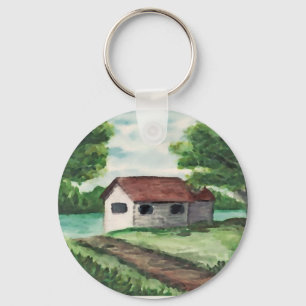Haus auf dem Fluss Schlüsselanhänger