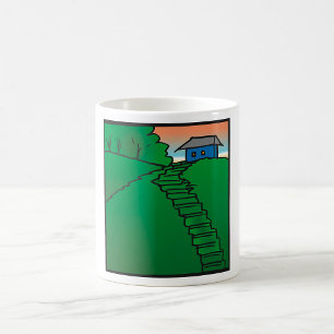 Haus auf einem grünen Hügel Kaffeetasse