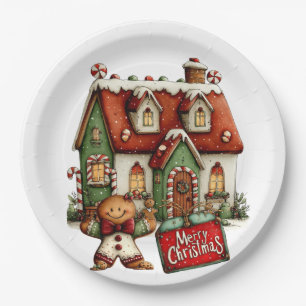Haus aus Lebkuchen  Pappteller