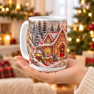 Haus aus Lebkuchen Weihnachten Winter Wonderland Kaffeetasse