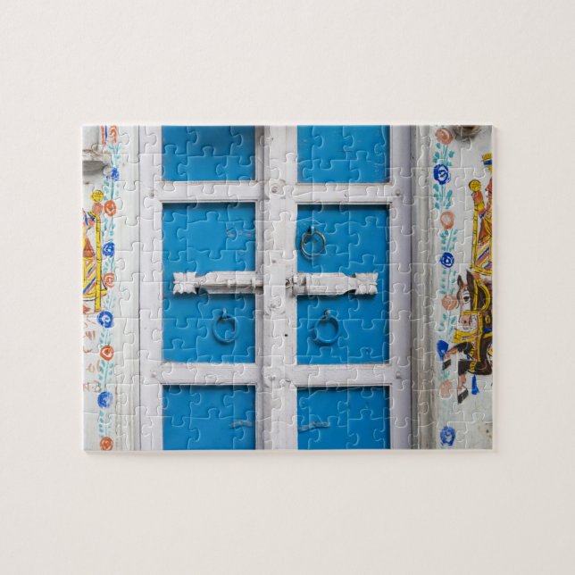 Haus blau gestrichen, Udaipur, Rajasthan, Indien (Horizontal)
