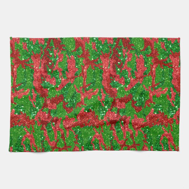 Haus der Camouflage Xmas Glitzer Camouflage Geschirrtuch (Horizontal)