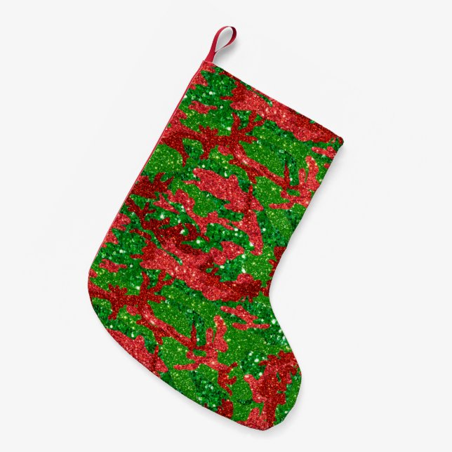 Haus der Camouflage Xmas Glitzer Camouflage Kleiner Weihnachtsstrumpf (Vorderansicht (hängend))