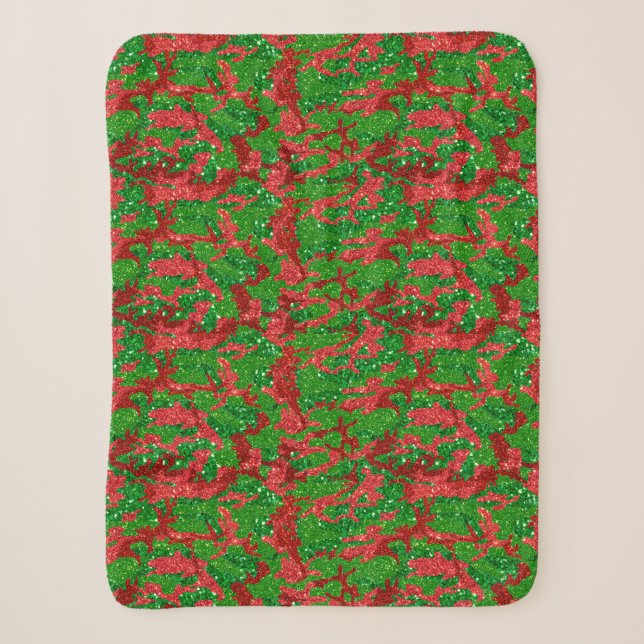 Haus der Camouflage Xmas Glitzer Camouflage Sherpadecke (Vorderseite)
