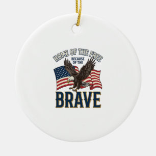 Haus der freien tapferen Adler-Patriotismus-Shirt- Keramik Ornament