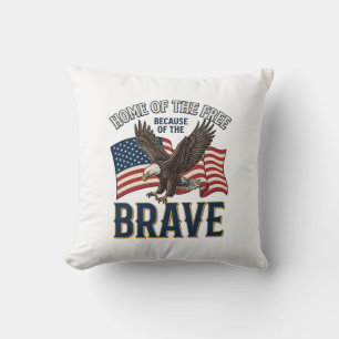 Haus der freien tapferen Adler-Patriotismus-Shirt- Kissen